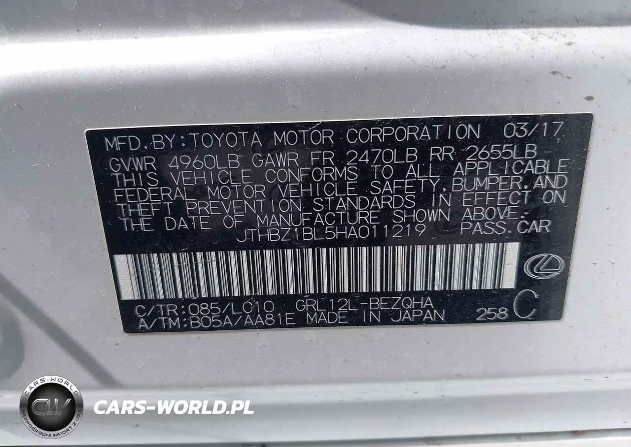 2017 Lexus Gs 350 VIN:JTHBZ1BL5HA011219 - 9