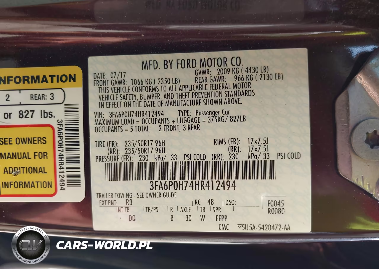 2017 Ford Fusion Se VIN:3FA6P0H74HR412494 - 9