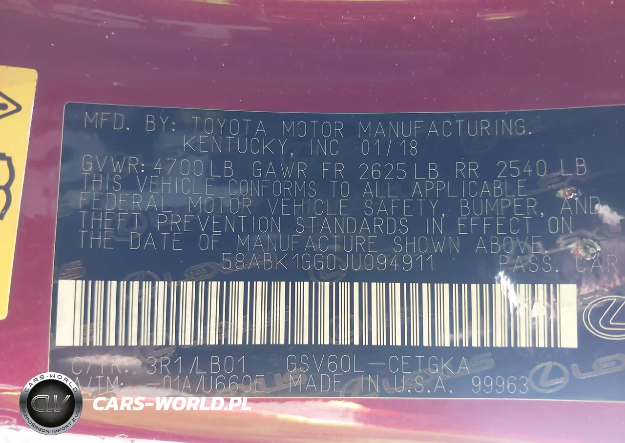 2018 Lexus Es 350 VIN:58ABK1GG0JU094911 - 9