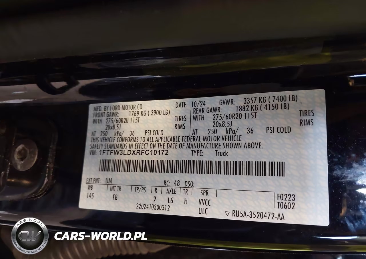 2024 Ford F-150 Xlt VIN:1FTFW3LDXRFC10172 - 9