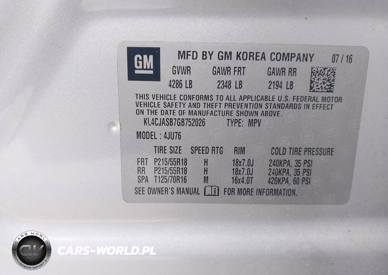 2016 Buick Encore VIN:KL4CJASB7GB752026 - 9