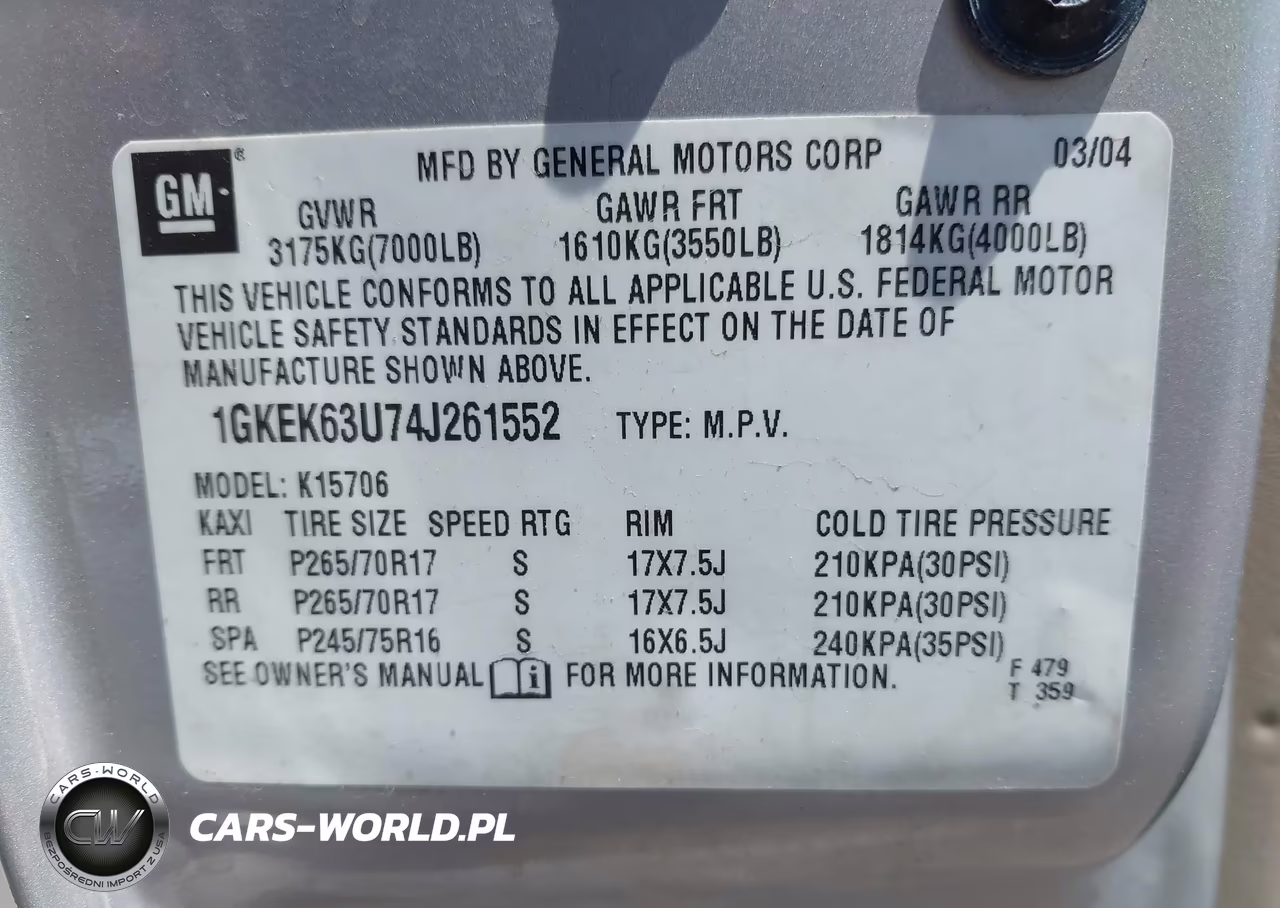 2004 GMC Yukon Denali VIN:1GKEK63U74J261552 - 9
