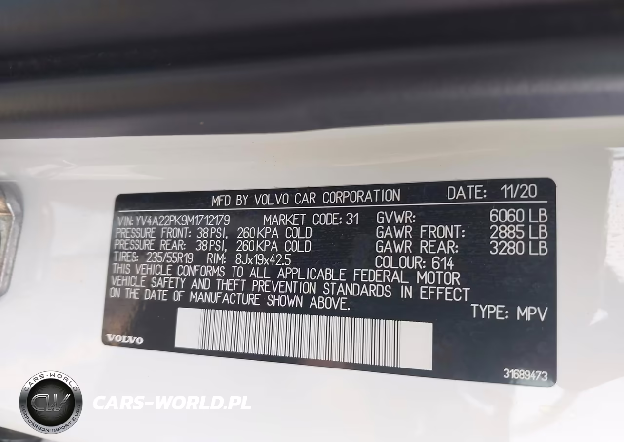 2021 Volvo Xc90 T6 Momentum 7 Passenger VIN:YV4A22PK9M1712179 - 9