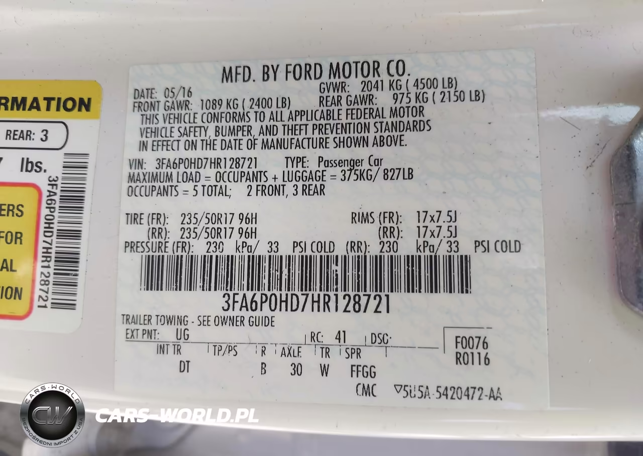 2017 Ford Fusion Se VIN:3FA6P0HD7HR128721 - 9