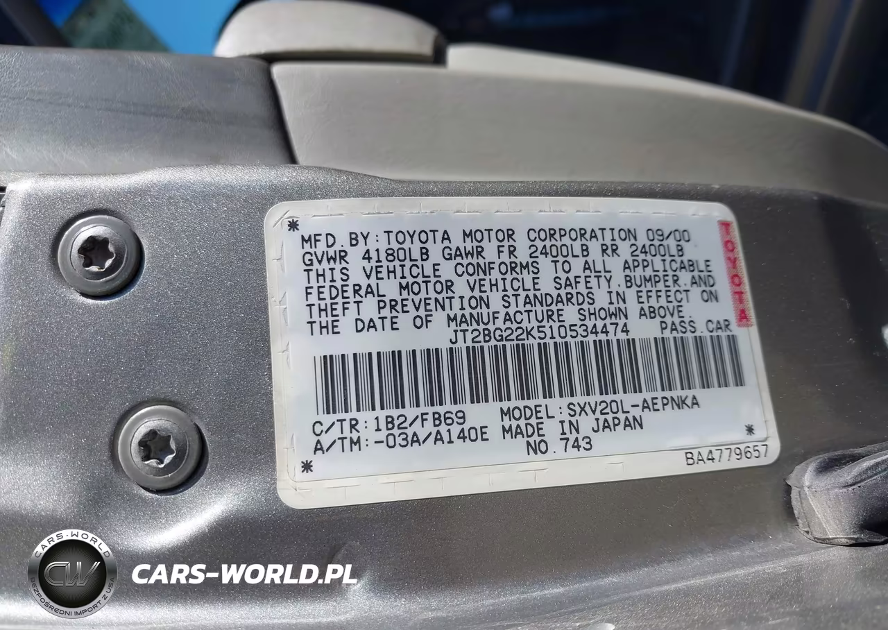 2001 Toyota Camry Le VIN:JT2BG22K510534474 - 9