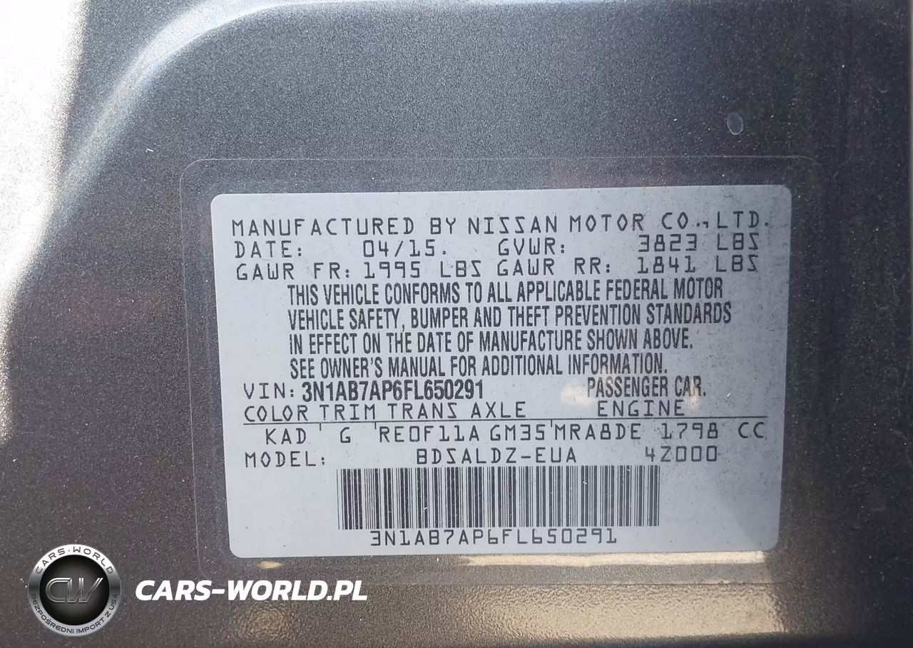 2015 Nissan Sentra Fe+ S-S-Sl-Sr-Sv VIN:3N1AB7AP6FL650291 - 9
