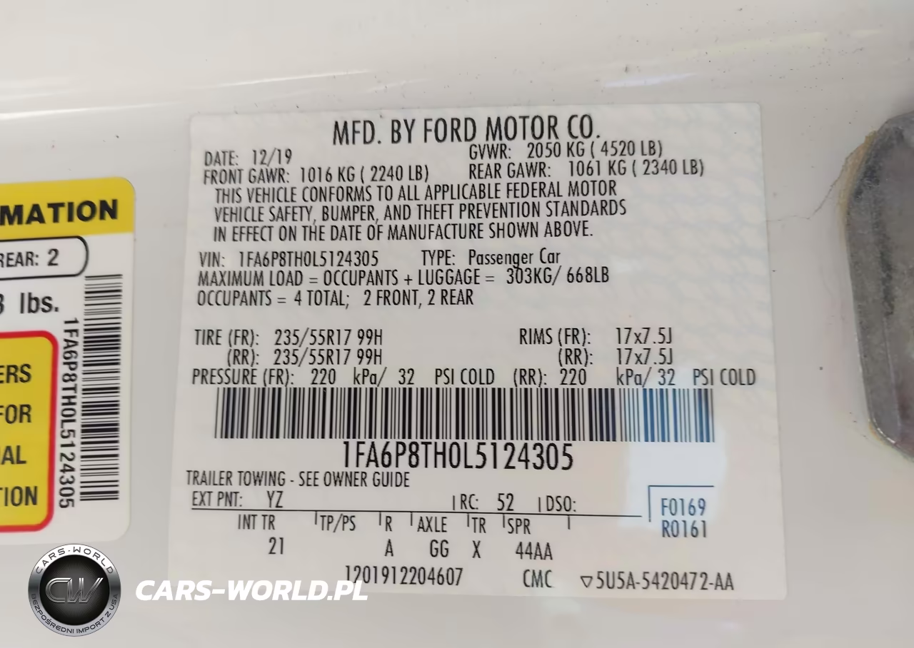 2020 Ford Mustang Ecoboost Fastback VIN:1FA6P8TH0L5124305 - 9