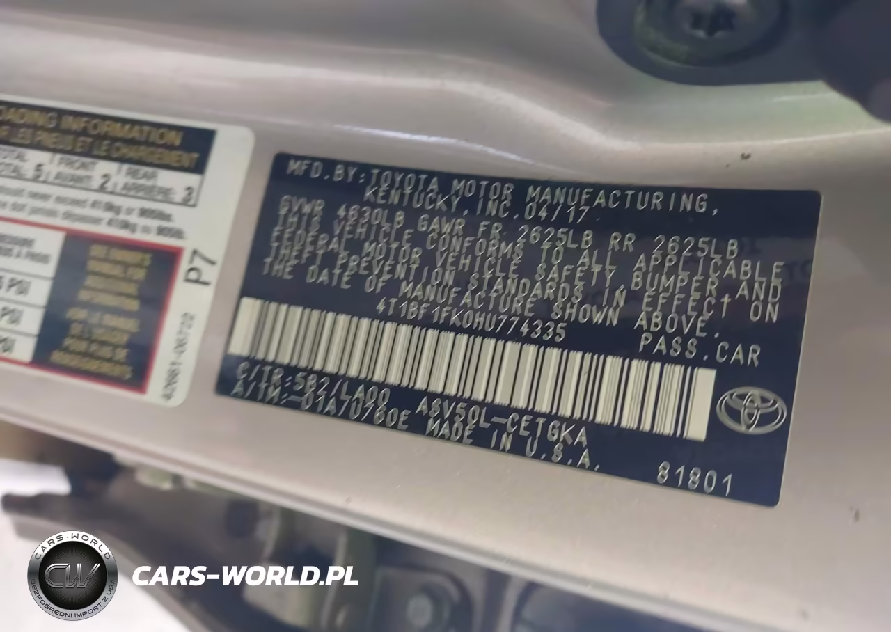 2017 Toyota Camry Xle VIN:4T1BF1FK0HU774335 - 9