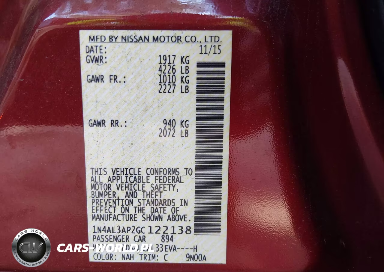 2016 Nissan Altima 2.5 Sv VIN:1N4AL3AP2GC122138 - 9