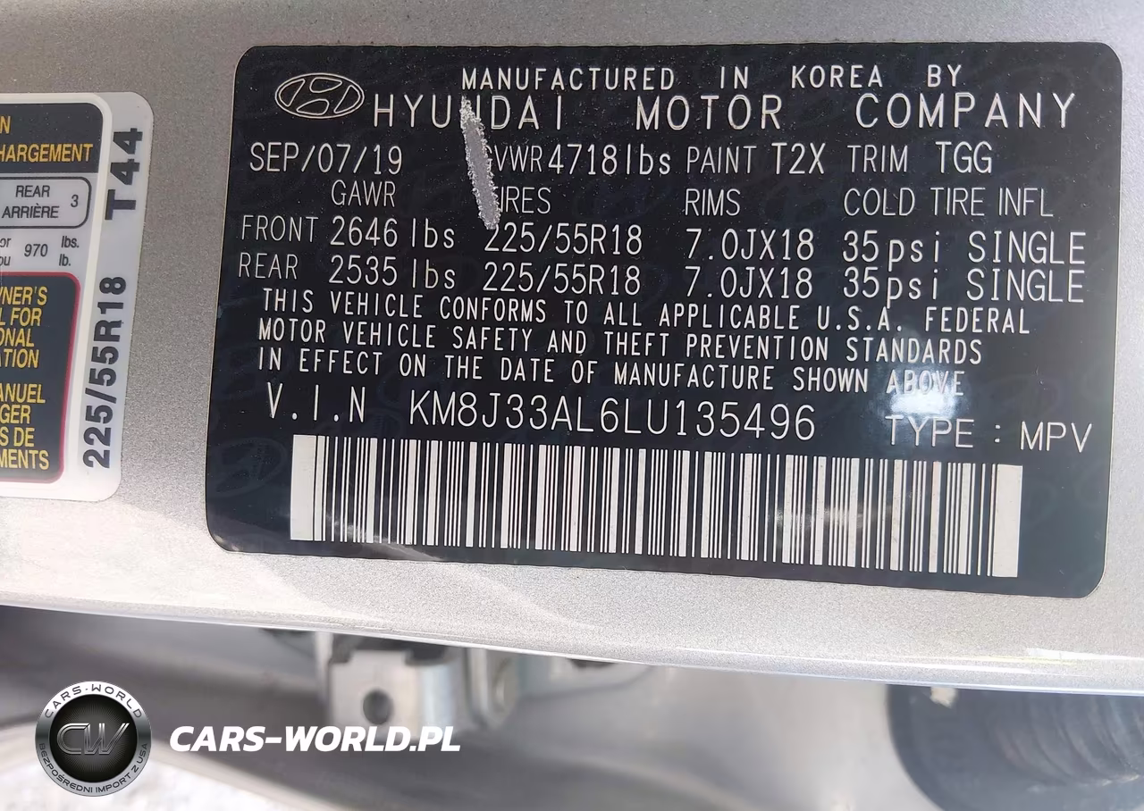 2020 Hyundai Tucson Sel VIN:KM8J33AL6LU135496 - 9