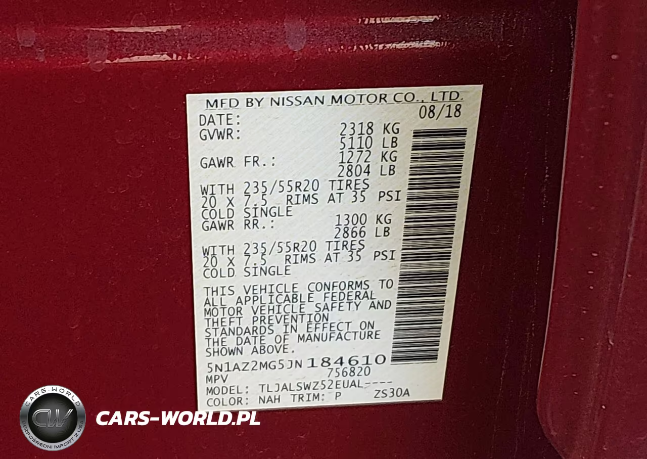 2018 Nissan Murano Platinum VIN:5N1AZ2MG5JN184610 - 9