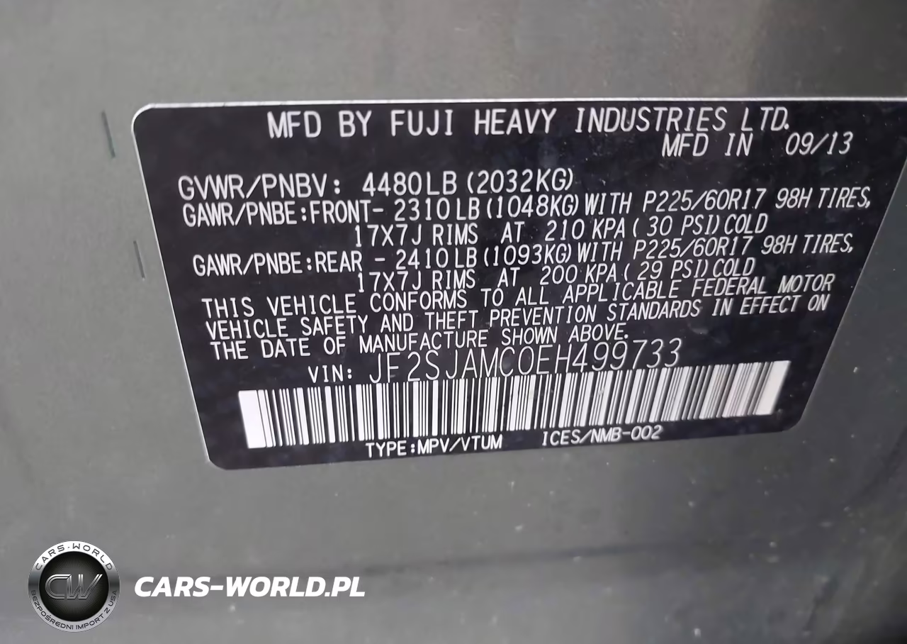2014 Subaru Forester 2.5I Touring VIN:JF2SJAMC0EH499733 - 9
