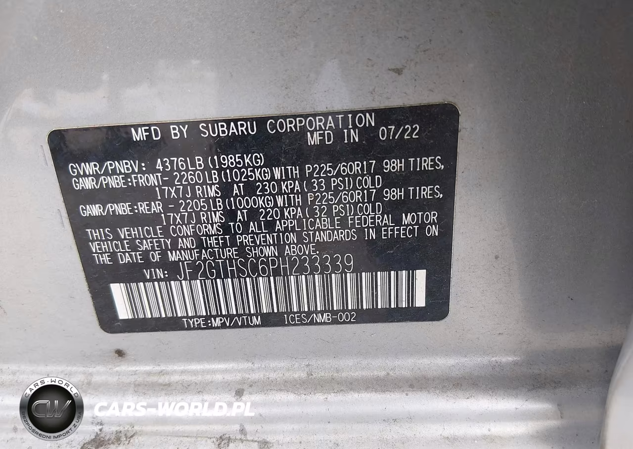 2023 Subaru Crosstrek Sport VIN:JF2GTHSC6PH233339 - 9