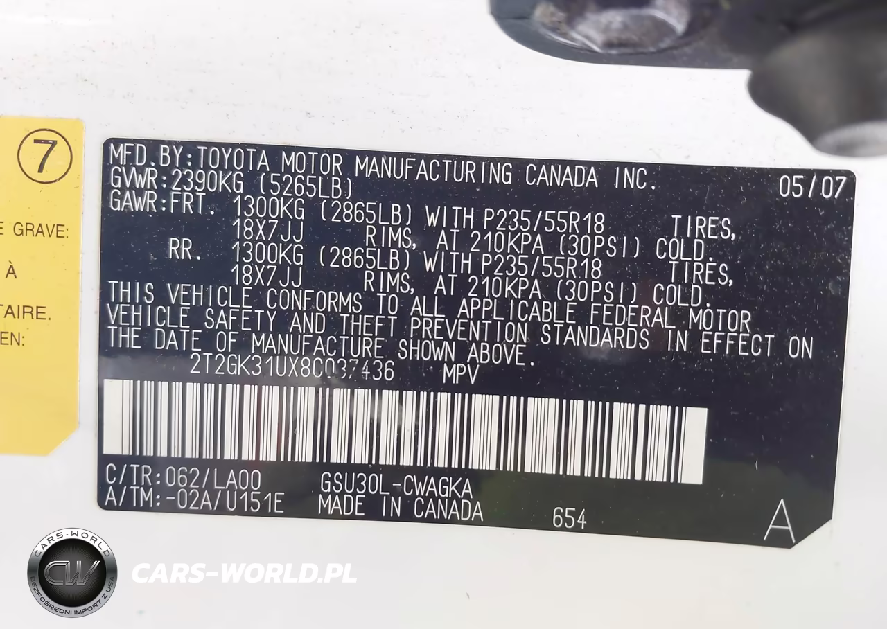 2008 Lexus Rx 350 VIN:2T2GK31UX8C037436 - 9