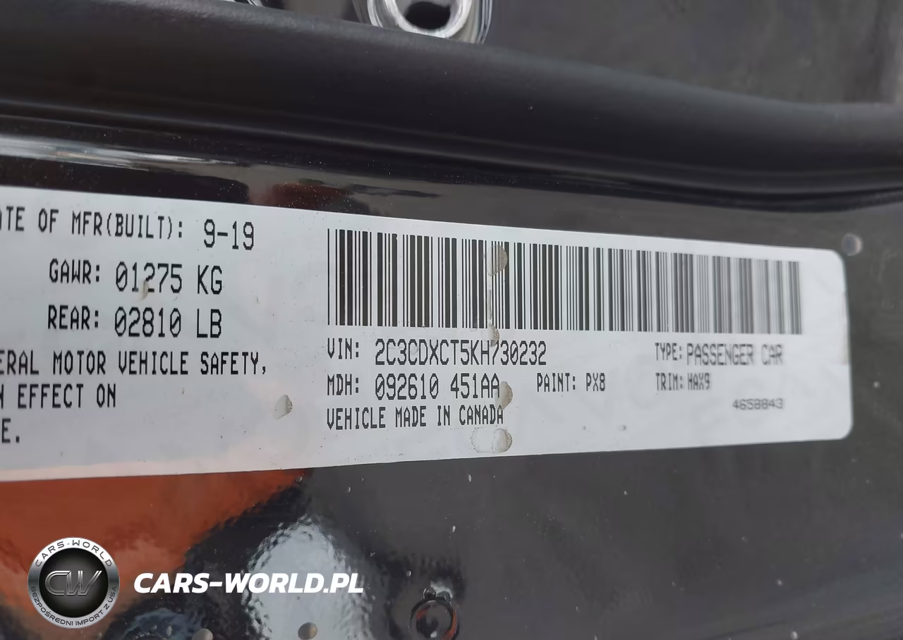 2019 Dodge Charger R-T Rwd VIN:2C3CDXCT5KH730232 - 9
