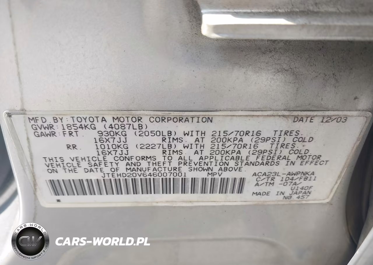 2004 Toyota Rav4 VIN:JTEHD20V646007001 - 9