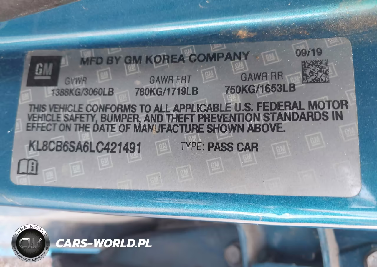 2020 Chevrolet Spark Fwd Ls Automatic VIN:KL8CB6SA6LC421491 - 9