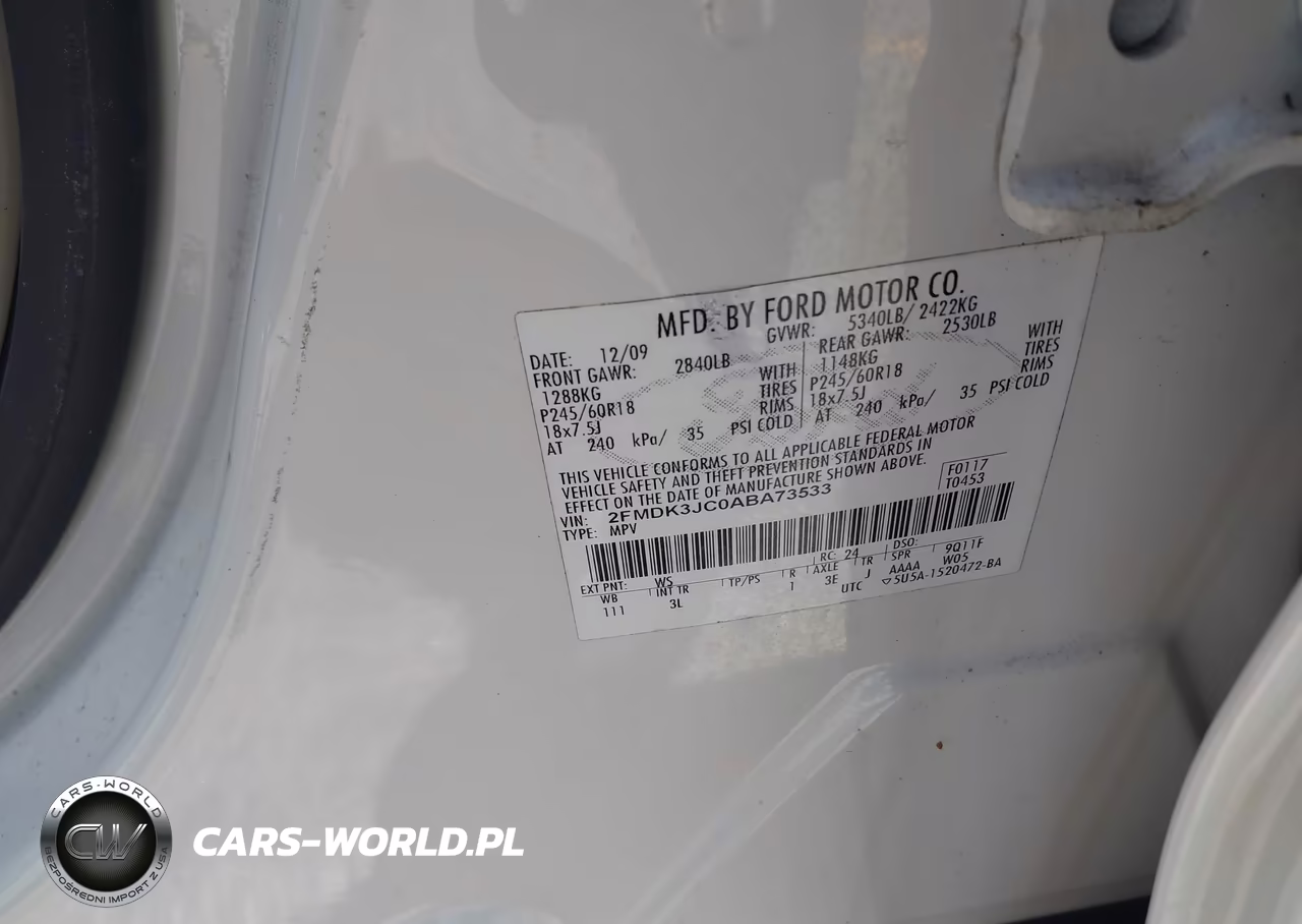 2010 Ford Edge Sel VIN:2FMDK3JC0ABA73533 - 9