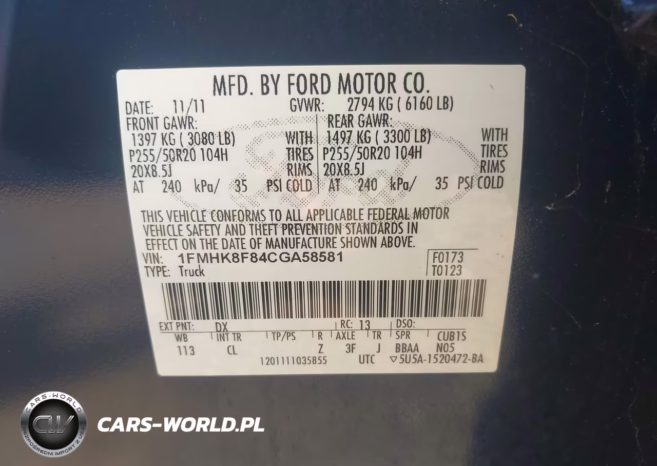 2012 Ford Explorer Limited VIN:1FMHK8F84CGA58581 - 9