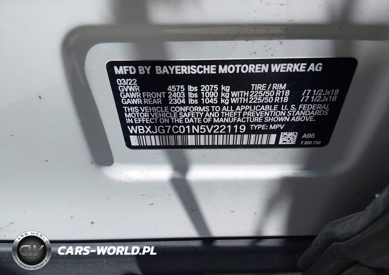 2022 BMW X1 Sdrive28I VIN:WBXJG7C01N5V22119 - 9