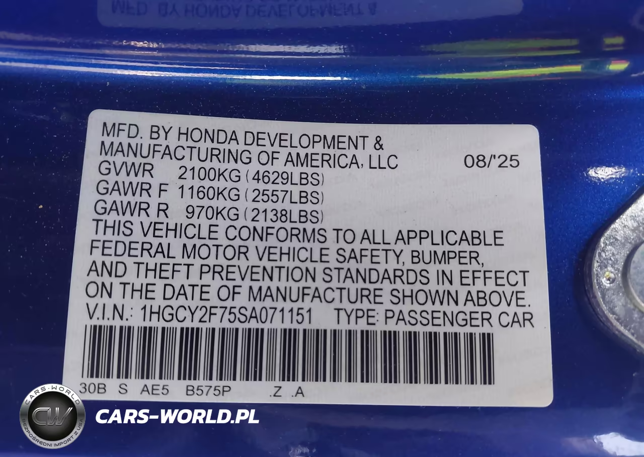 2025 Honda Accord Hybrid Sport-L VIN:1HGCY2F75SA071151 - 9