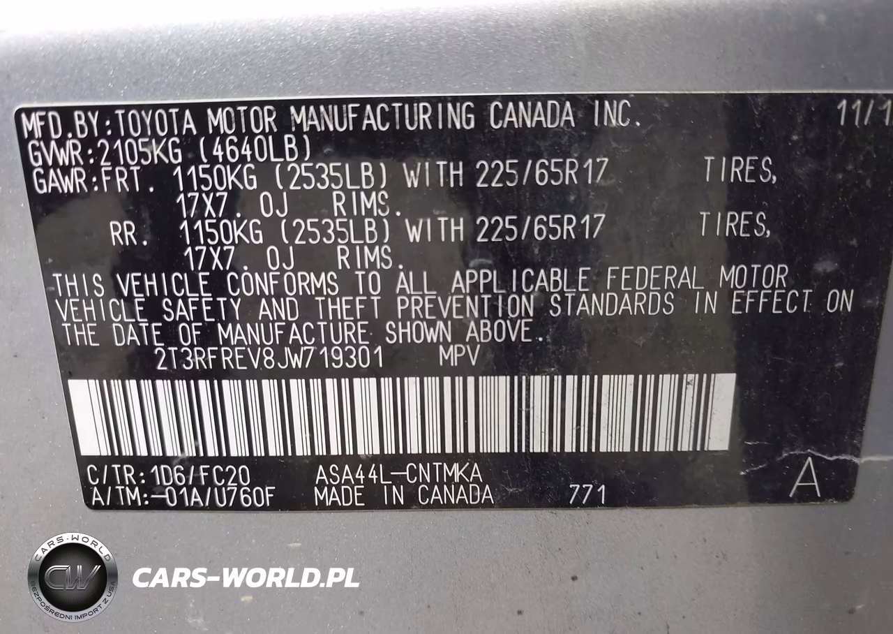 2018 Toyota Rav4 Xle VIN:2T3RFREV8JW719301 - 9