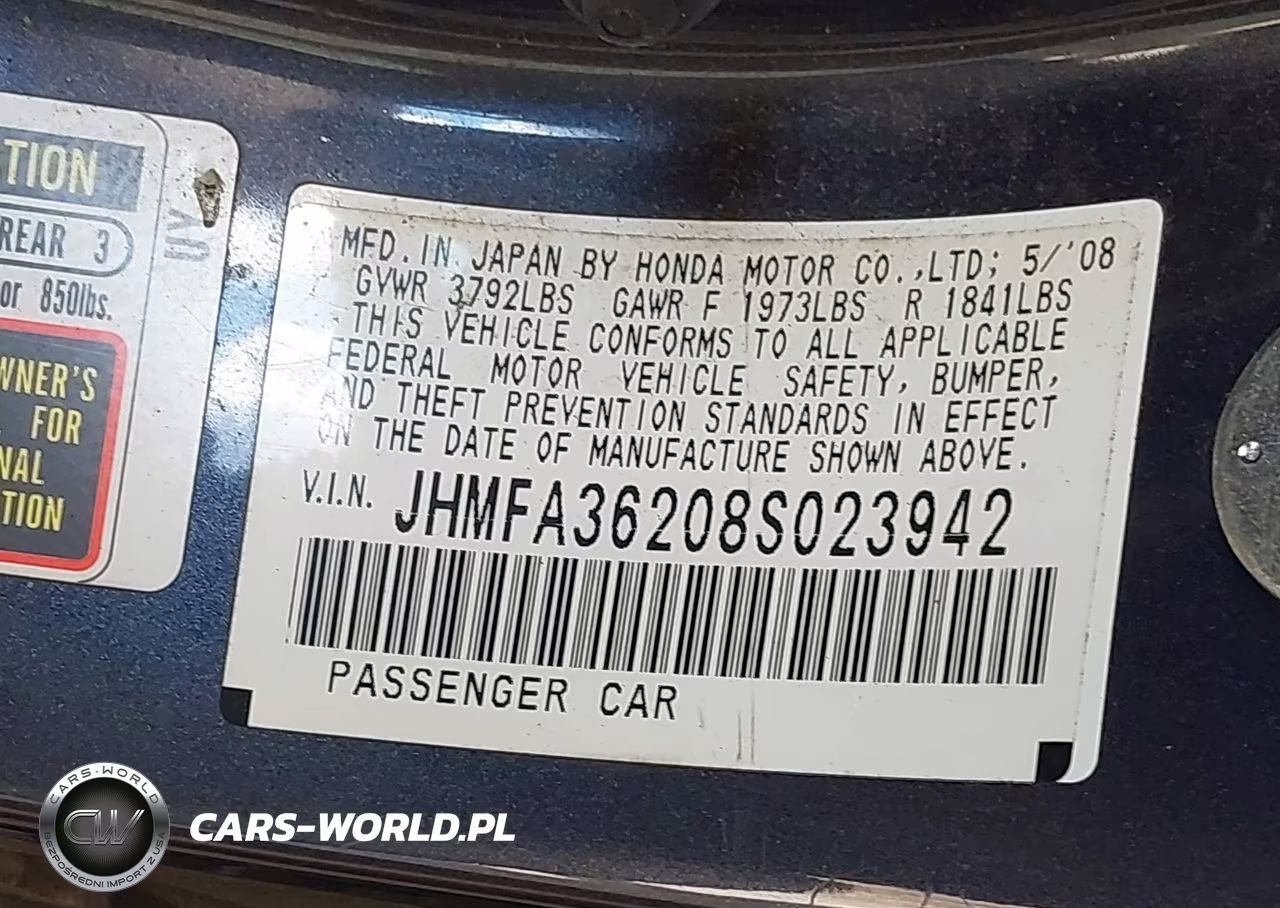 2008 Honda Civic Hybrid VIN:JHMFA36208S023942 - 9