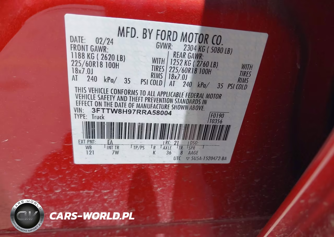 2024 Ford Maverick Xlt VIN:3FTTW8H97RRA58004 - 9