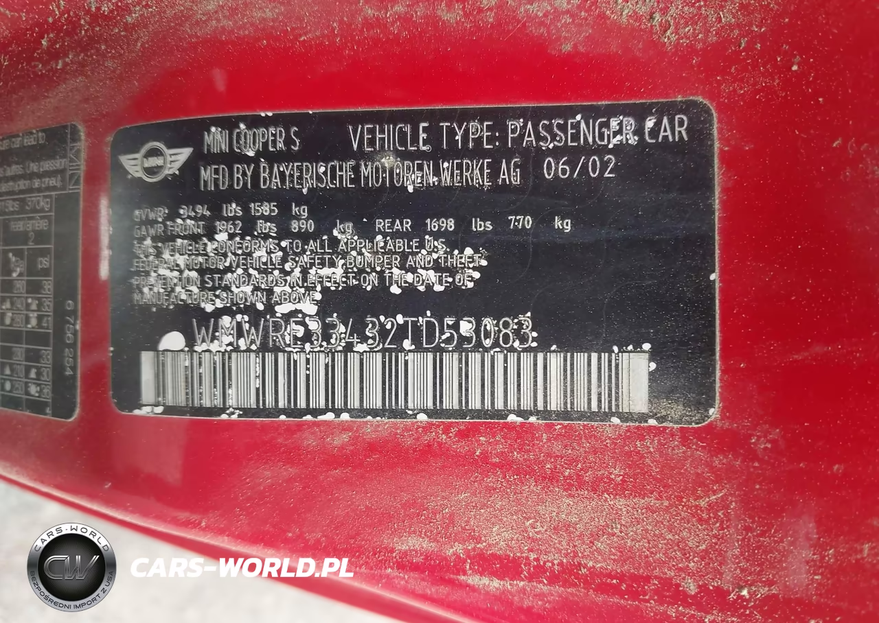 2002 Mini Cooper S VIN:WMWRE33432TD53083 - 9