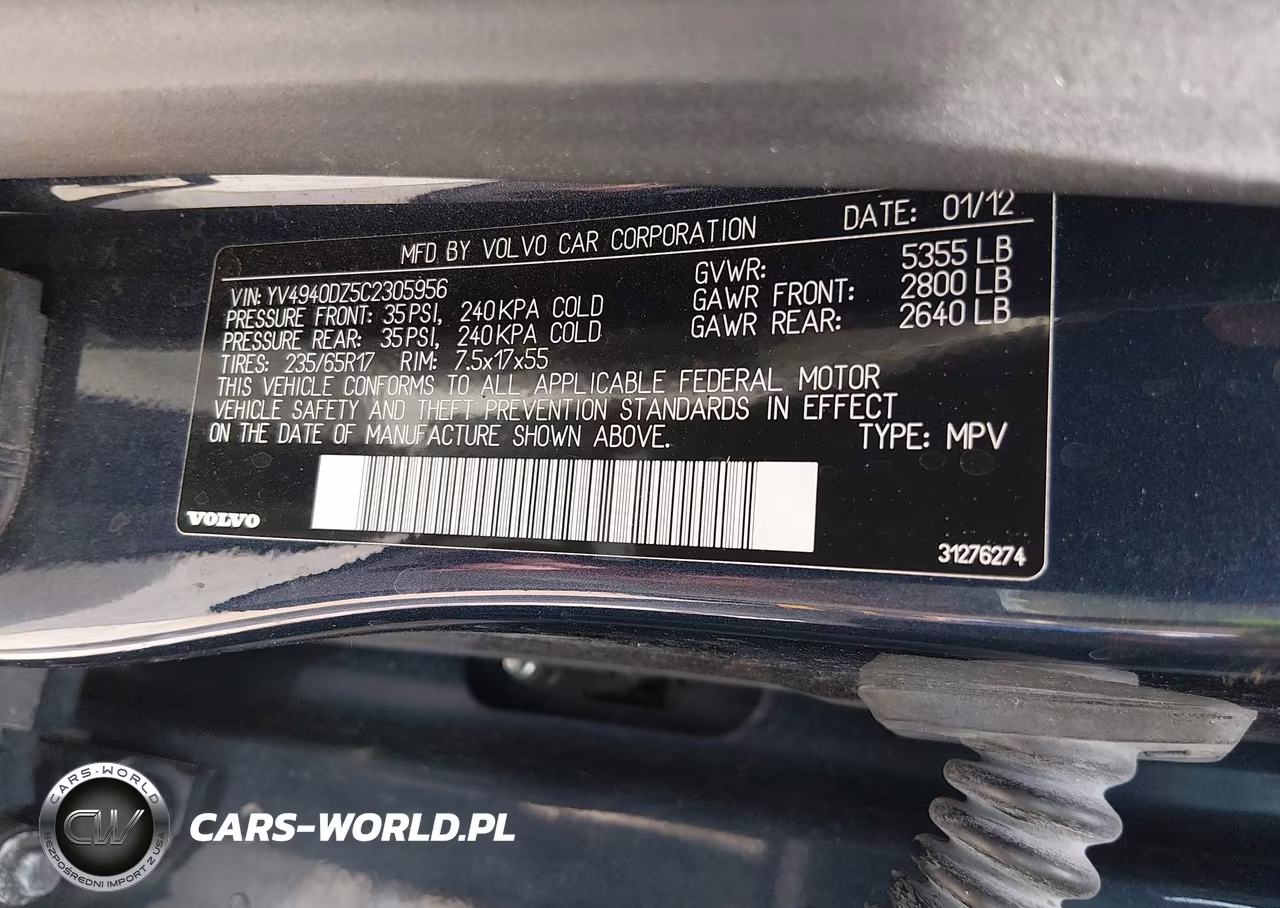 2012 Volvo Xc60 3.2-3.2 Platinum-3.2 Premier-3.2 Premier Plus VIN:YV4940DZ5C2305956 - 9