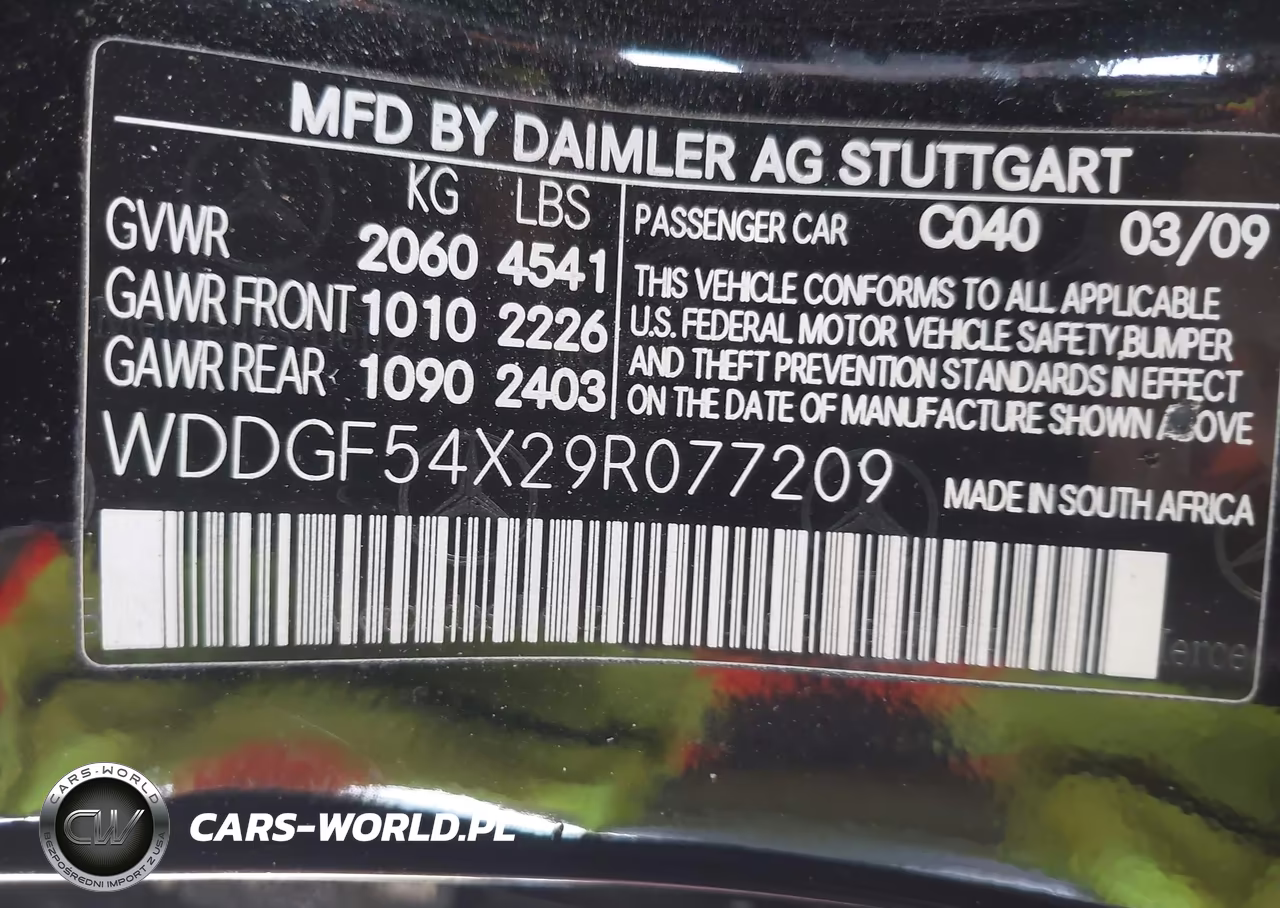 2009 Mercedes-Benz C 300 Luxury-Sport VIN:WDDGF54X29R077209 - 9