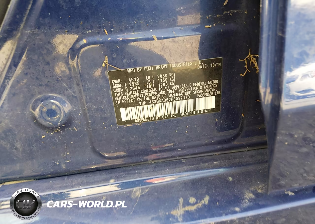2015 Subaru Legacy 2.5I Premium VIN:4S3BNAD62F3027173 - 9