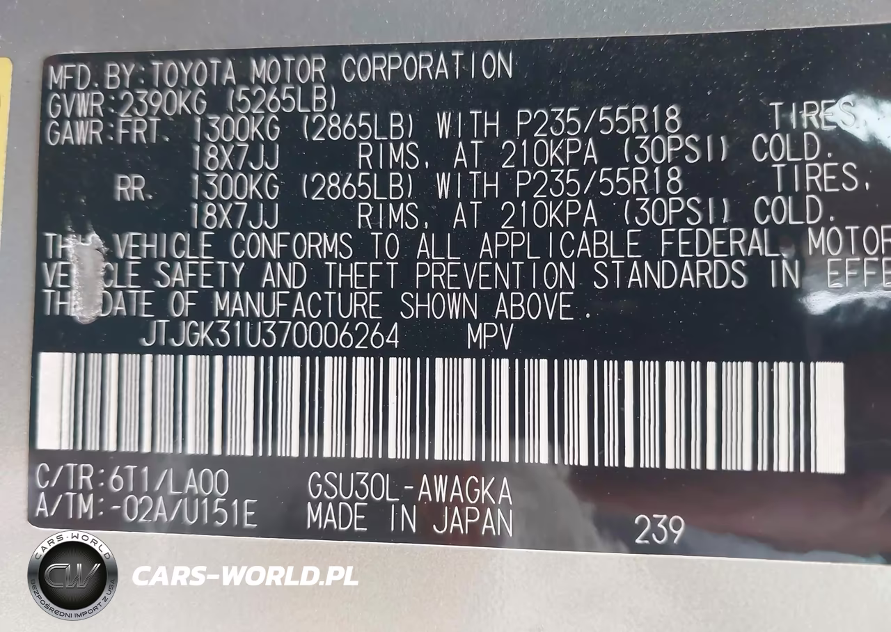 2007 Lexus Rx 350 VIN:JTJGK31U370006264 - 9