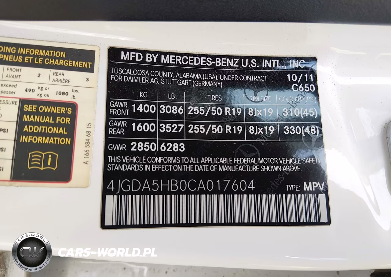 2012 Mercedes-Benz Ml 350 4Matic VIN:4JGDA5HB0CA017604 - 9