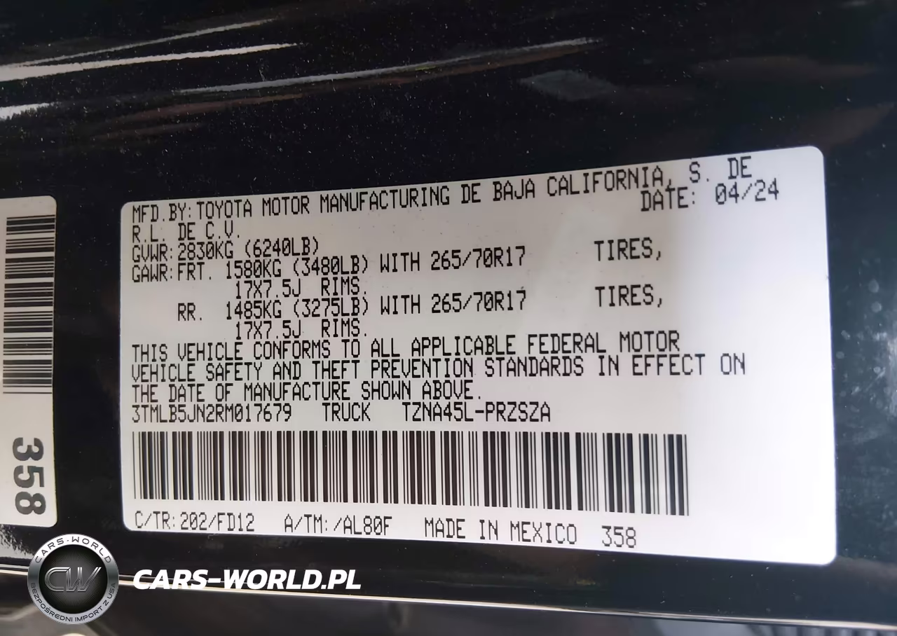 2024 Toyota Tacoma Trd Off Road VIN:3TMLB5JN2RM017679 - 9