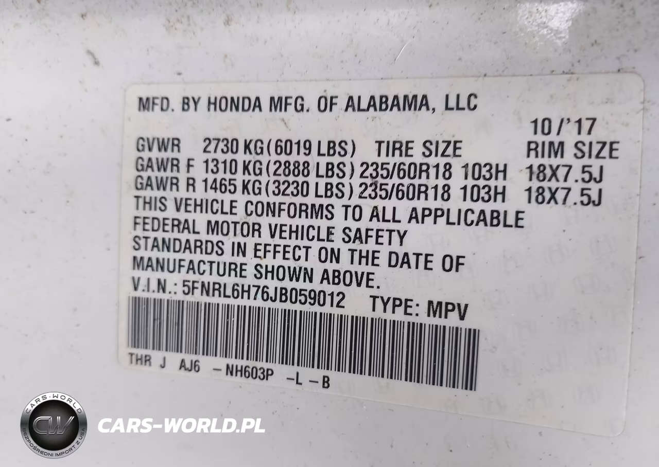 2018 Honda Odyssey Ex-L VIN:5FNRL6H76JB059012 - 9