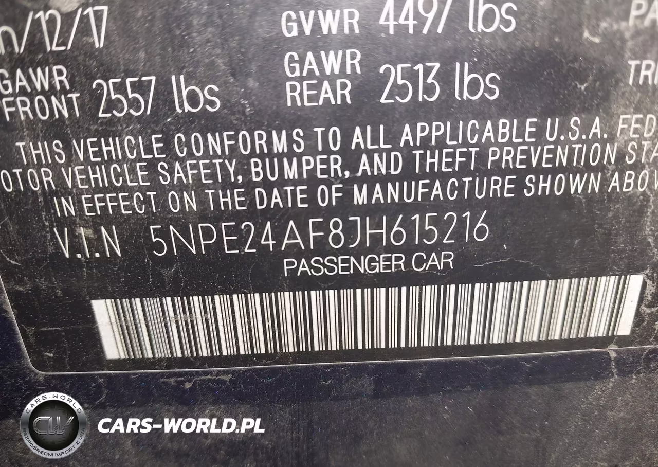 2018 Hyundai Sonata Se VIN:5NPE24AF8JH615216 - 9