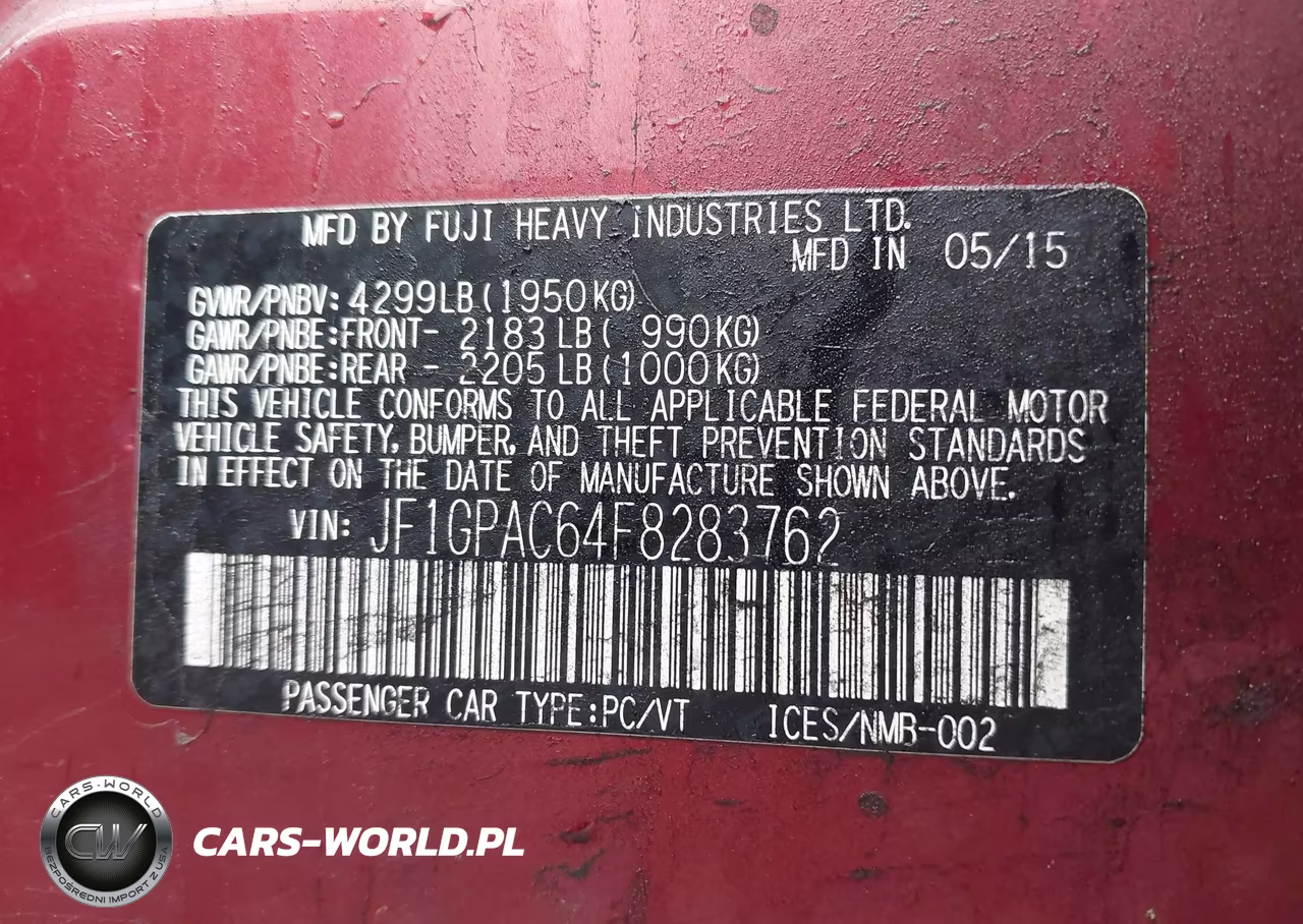 2015 Subaru Impreza 2.0I Premium VIN:JF1GPAC64F8283762 - 9