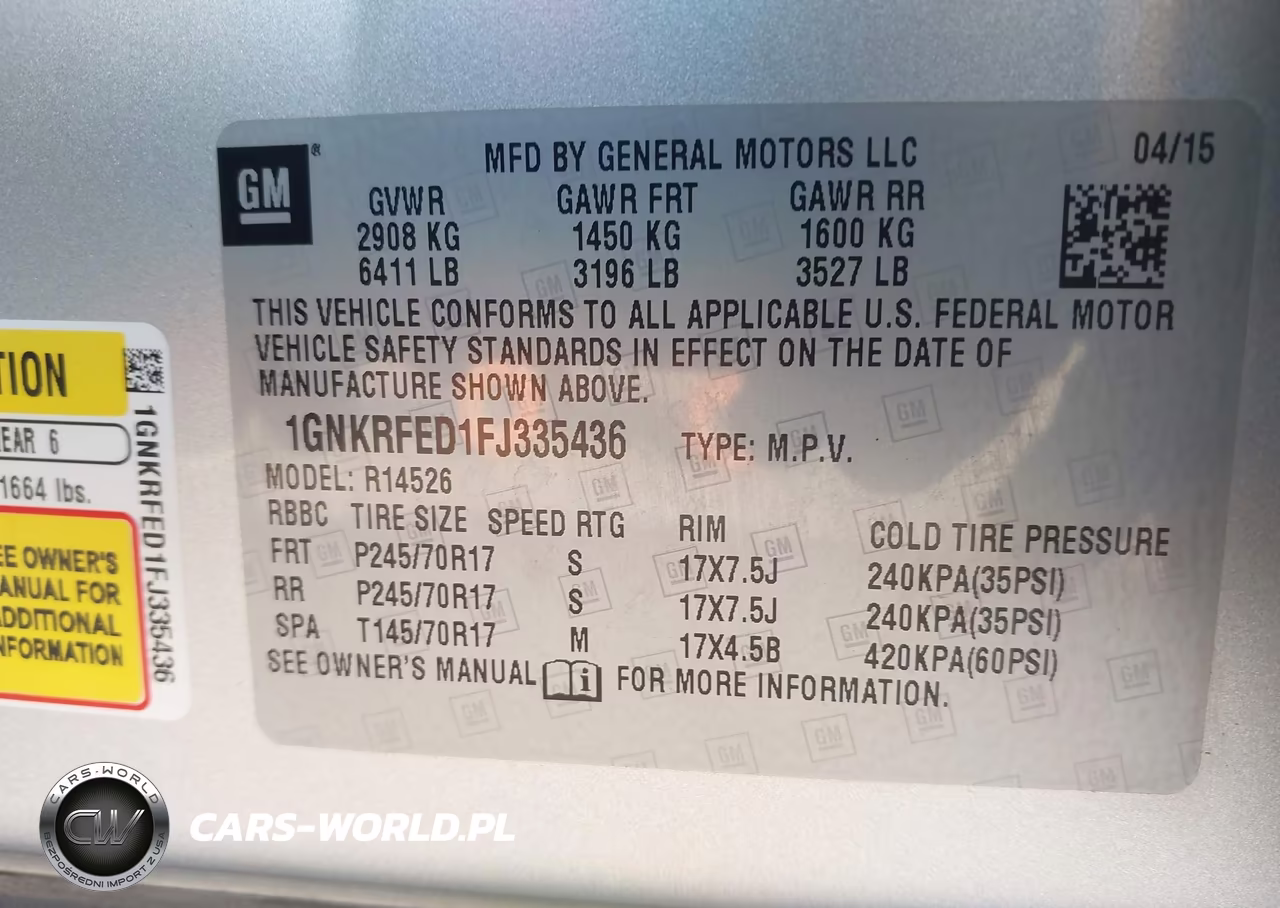 2015 Chevrolet Traverse Ls VIN:1GNKRFED1FJ335436 - 9