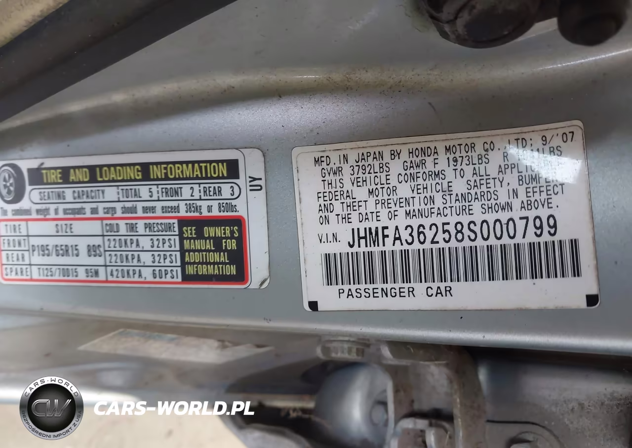 2008 Honda Civic Hybrid VIN:JHMFA36258S000799 - 9