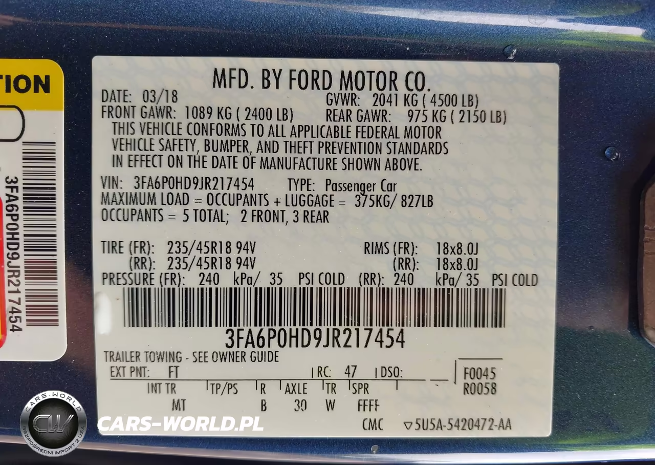 2018 Ford Fusion Se VIN:3FA6P0HD9JR217454 - 9