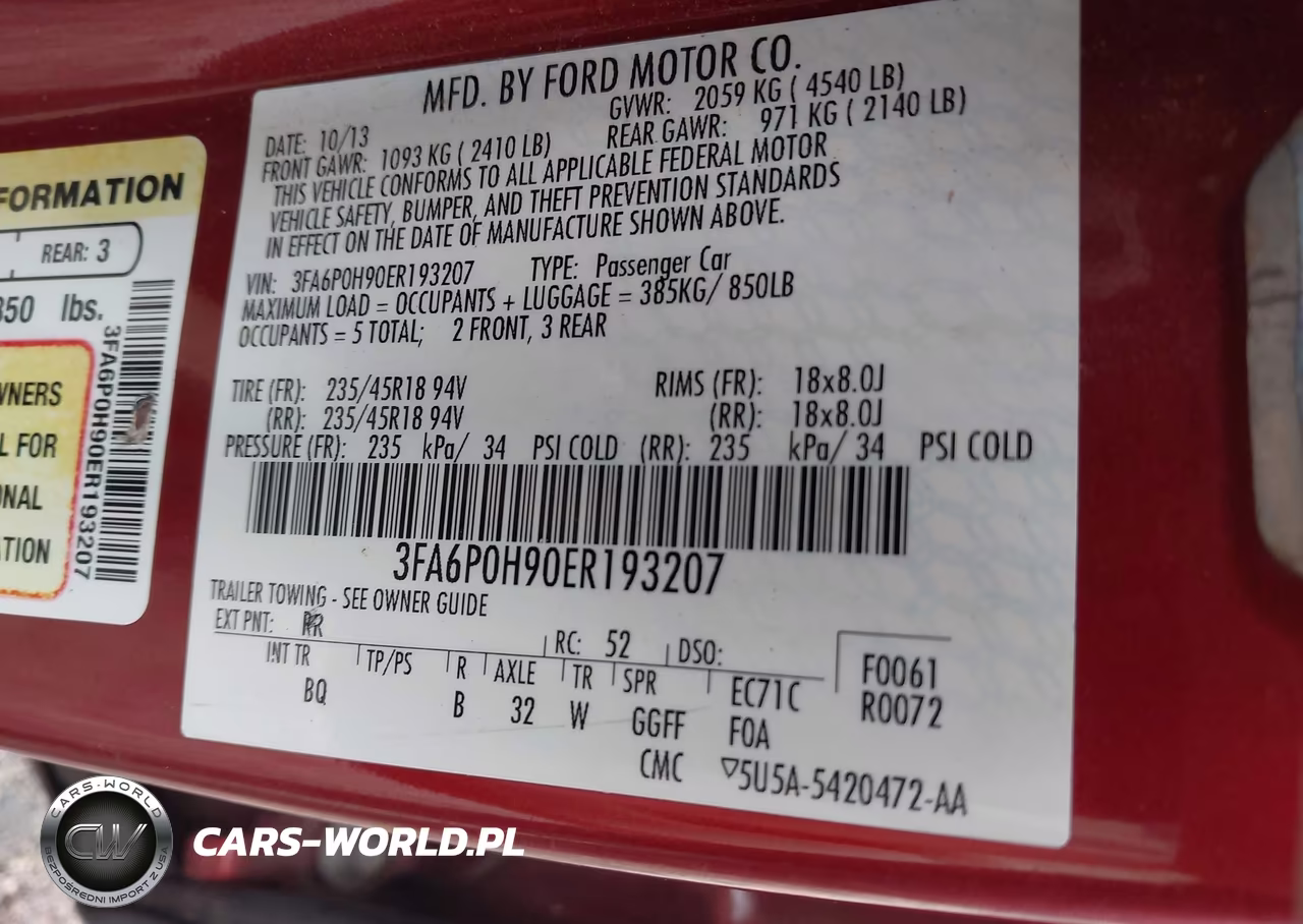 2014 Ford Fusion Se VIN:3FA6P0H90ER193207 - 9