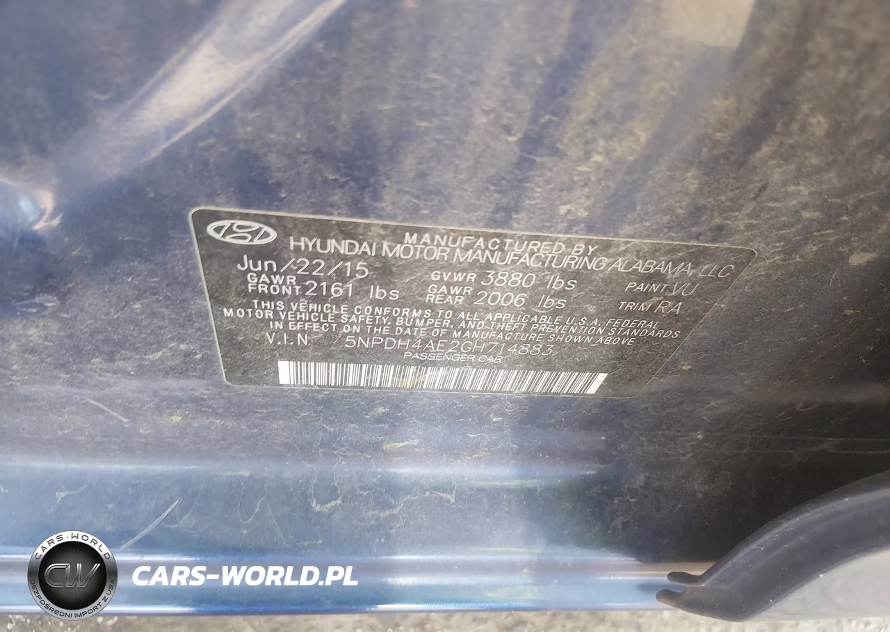 2016 Hyundai Elantra Limited VIN:5NPDH4AE2GH714883 - 9