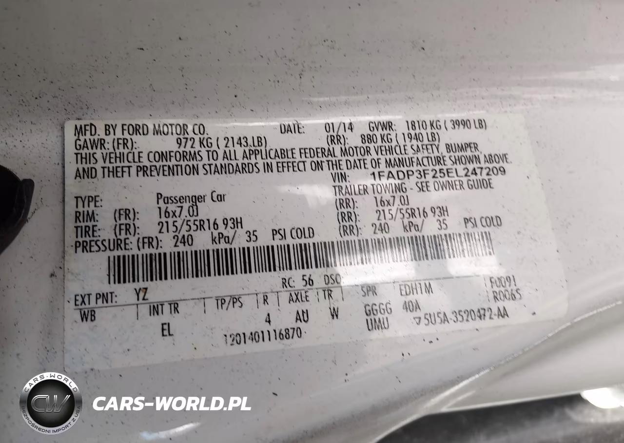 2014 Ford Focus Se VIN:1FADP3F25EL247209 - 9