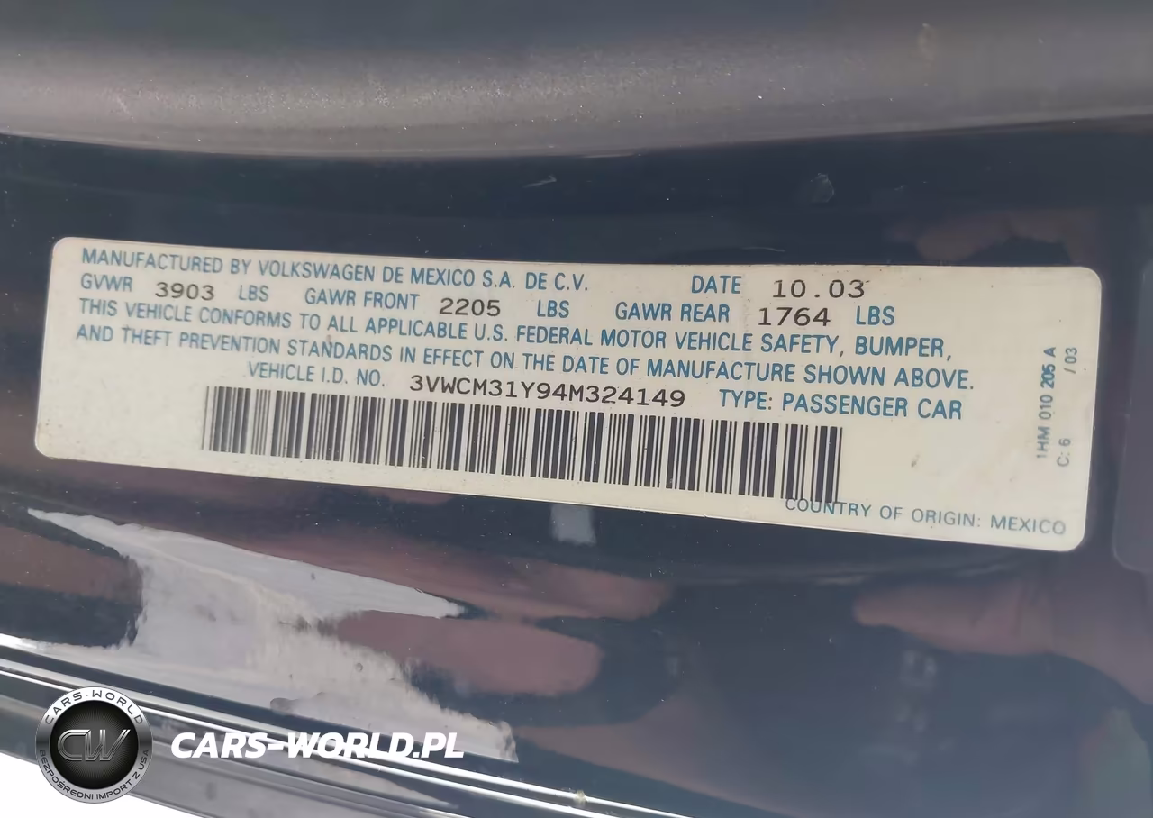 2004 Volkswagen New Beetle Gls VIN:3VWCM31Y94M324149 - 9