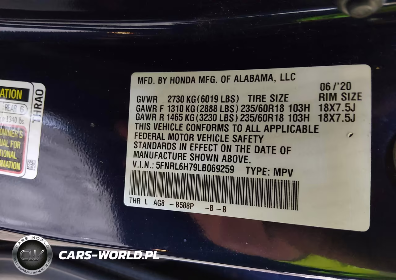 2020 Honda Odyssey Ex-L-Ex-L W-Navi Res VIN:5FNRL6H79LB069259 - 9