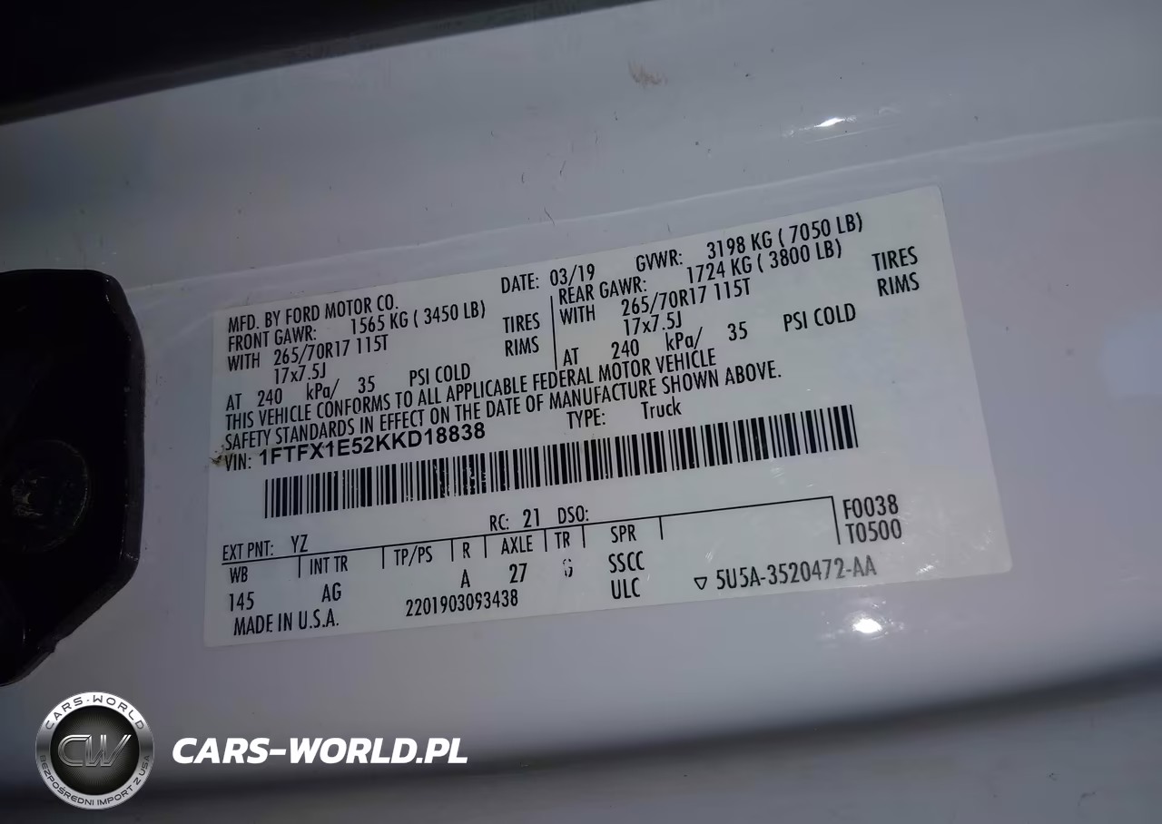 2019 Ford F-150 Xl VIN:1FTFX1E52KKD18838 - 9