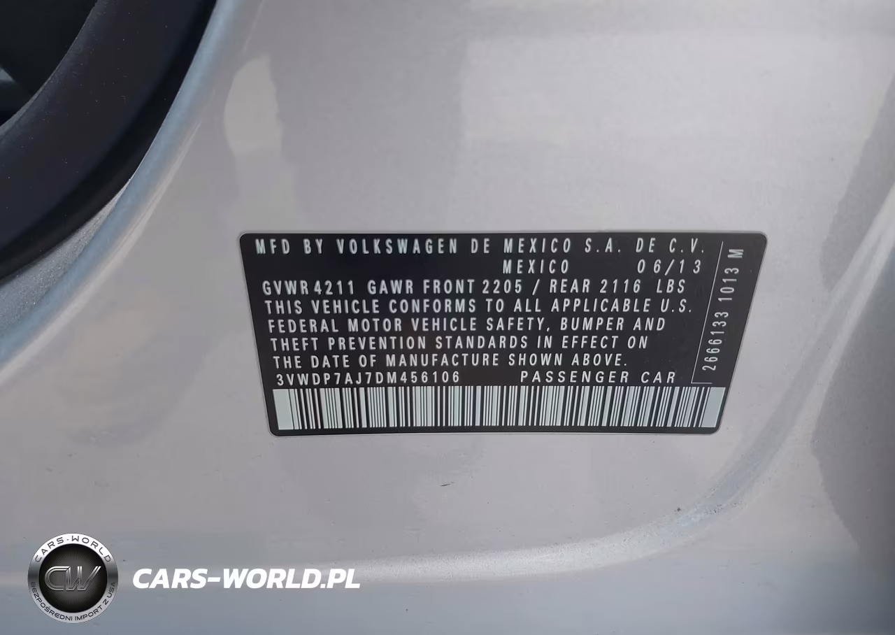 2013 Volkswagen Jetta 2.5L Se VIN:3VWDP7AJ7DM456106 - 9