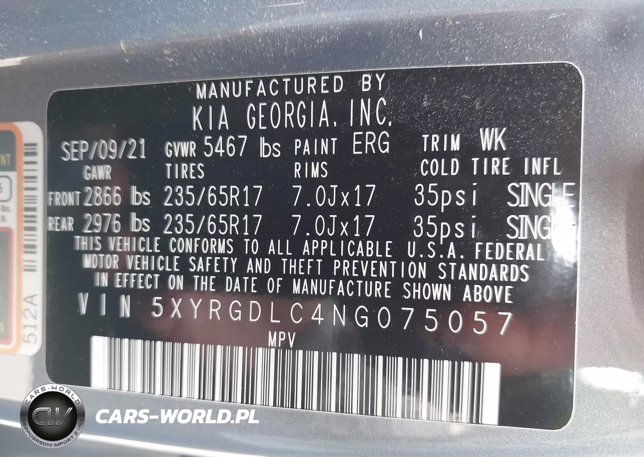 2022 Kia Sorento Lx VIN:5XYRGDLC4NG075057 - 9