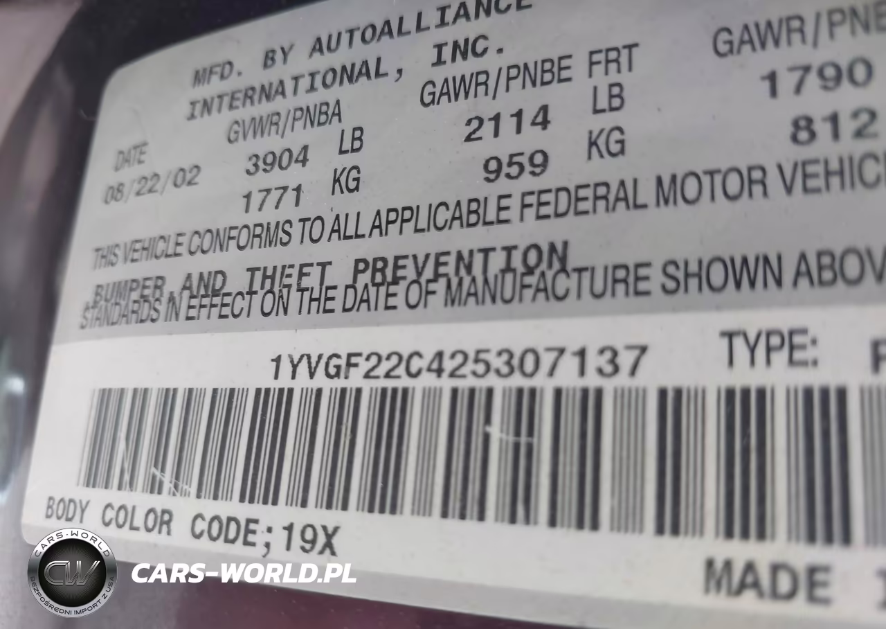 2002 Mazda 626 Lx VIN:1YVGF22C425307137 - 9